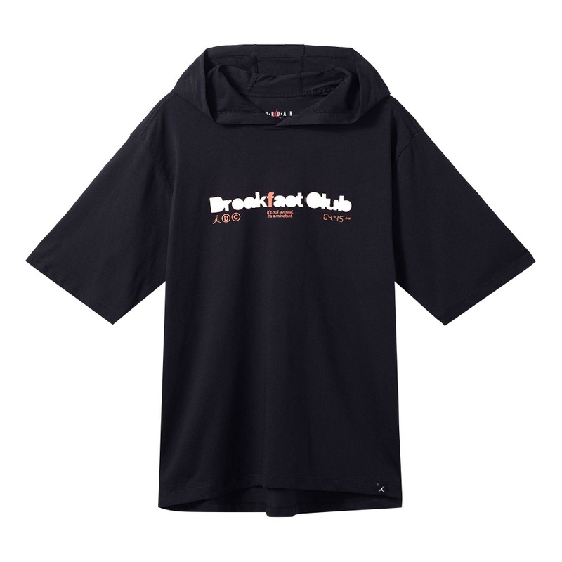 Air Jordan Alphabet Numeric Printing hooded Pullover Short Sleeve Black DQ7383-010 - 1