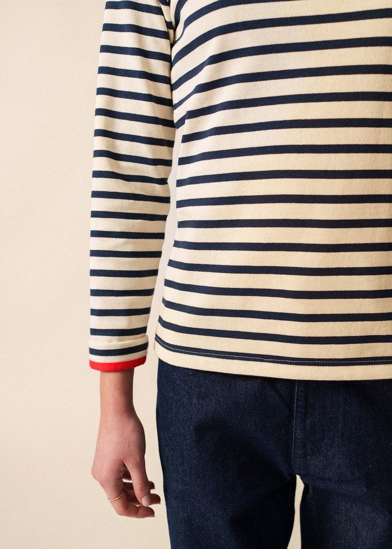 MERIDAME COEUR - Breton Striped Shirt with Heart-Shaped Buttons | Heavyweight Cotton | Women Fit 5