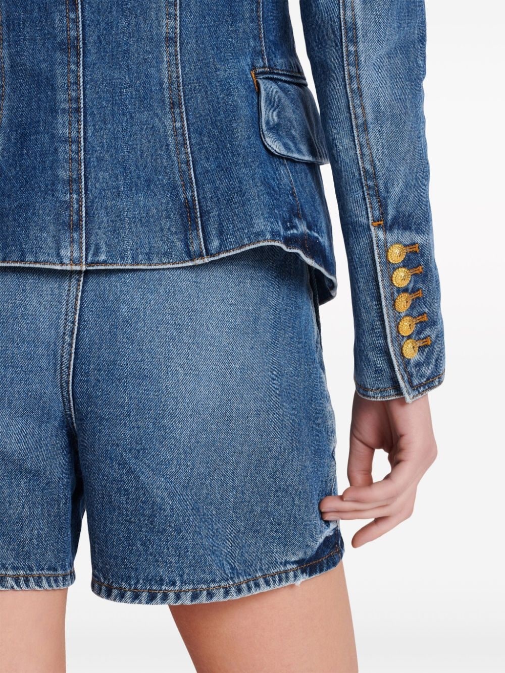 double-breasted denim jacket - 6