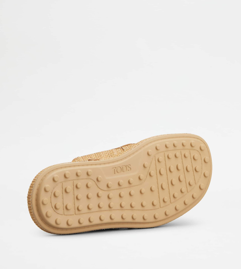 SANDALS IN RAFFIA AND LEATHER - BEIGE 4