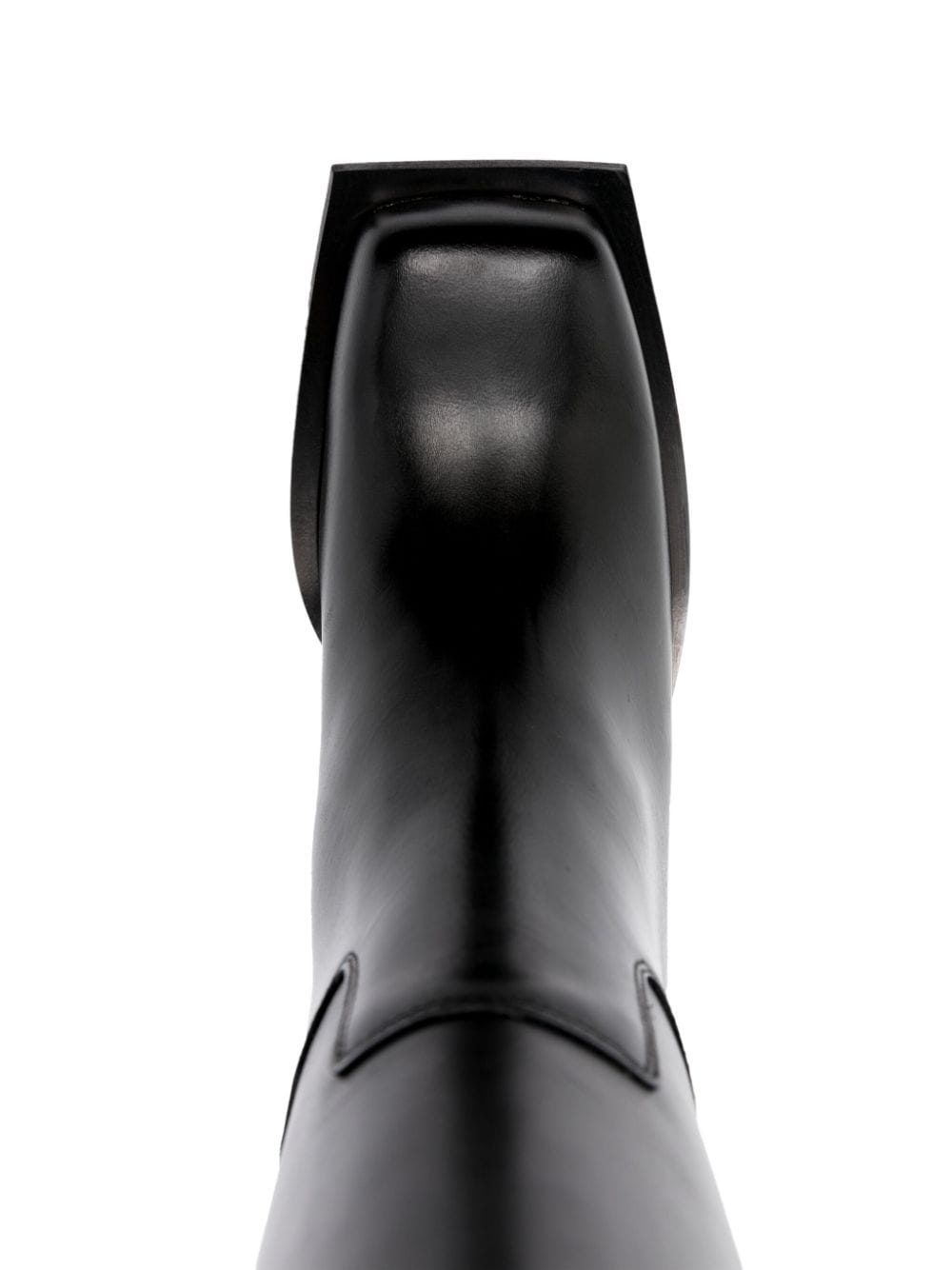 square-toe leather boots - 4