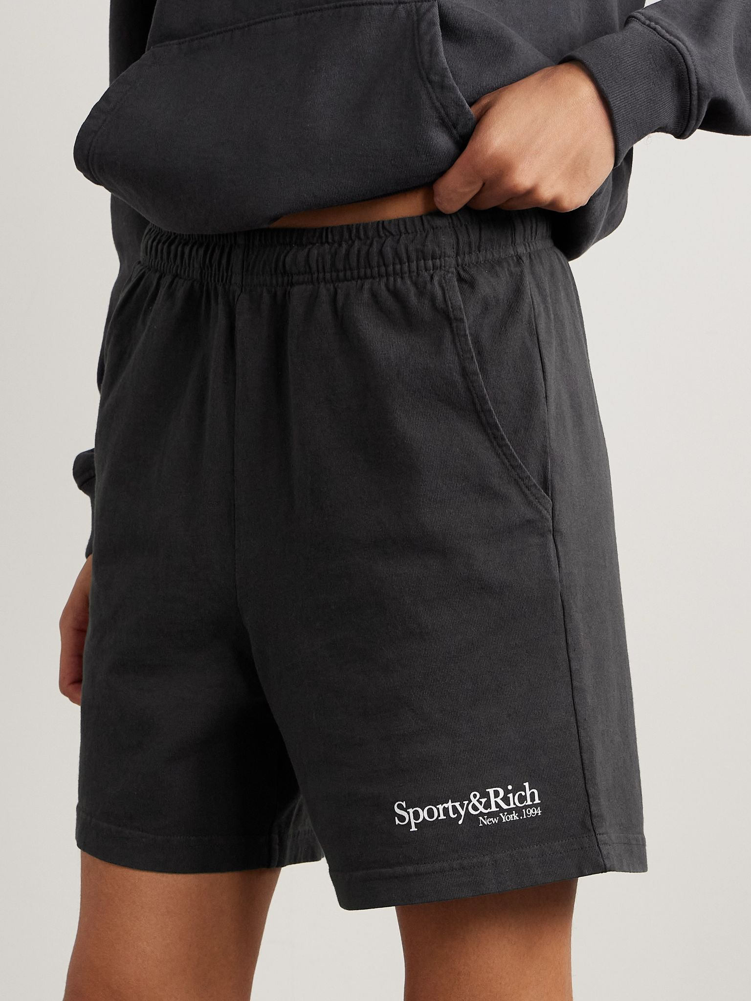 Printed cotton-jersey shorts Black - 3