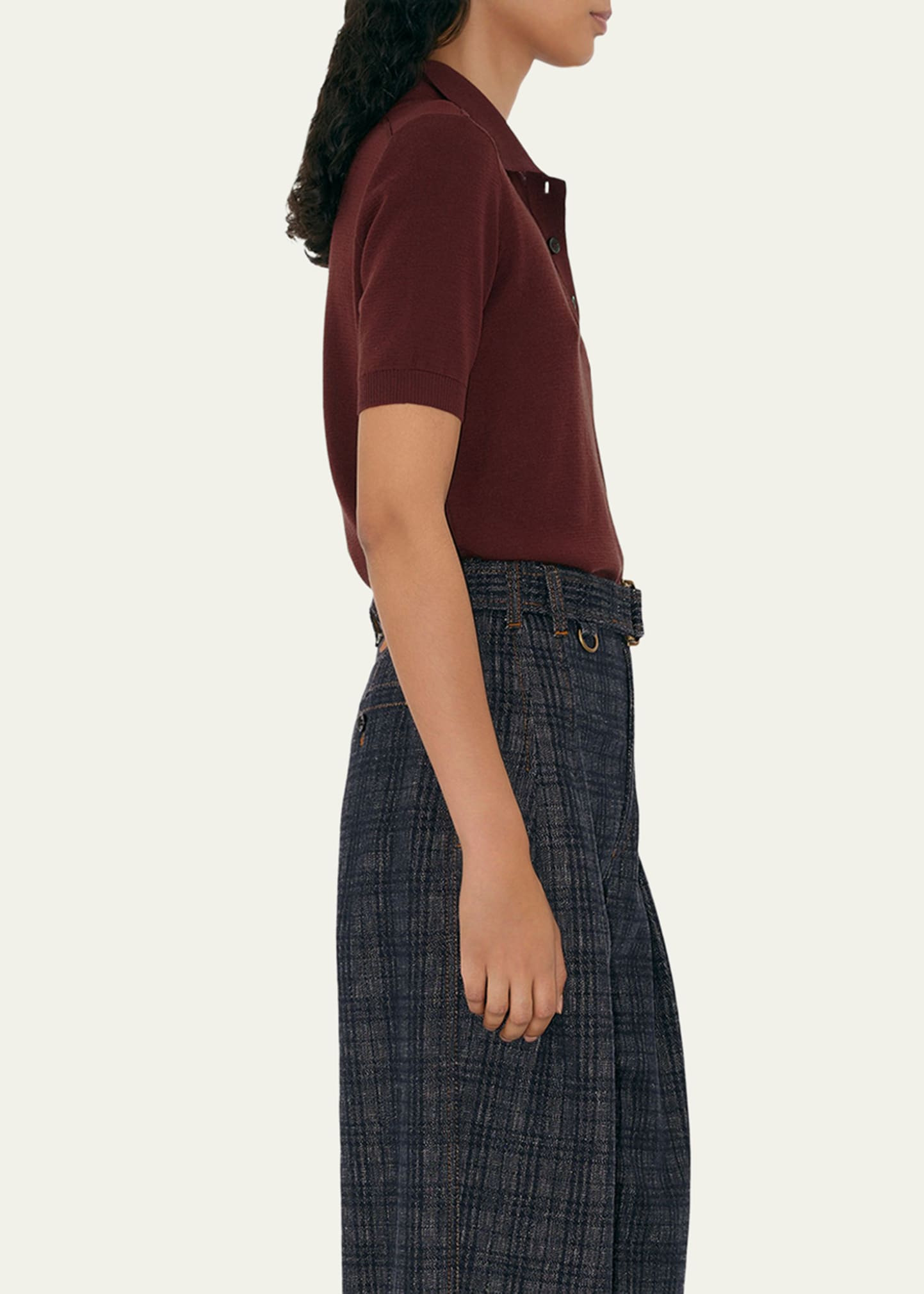 Short-Sleeve Knit Polo Shirt - 4