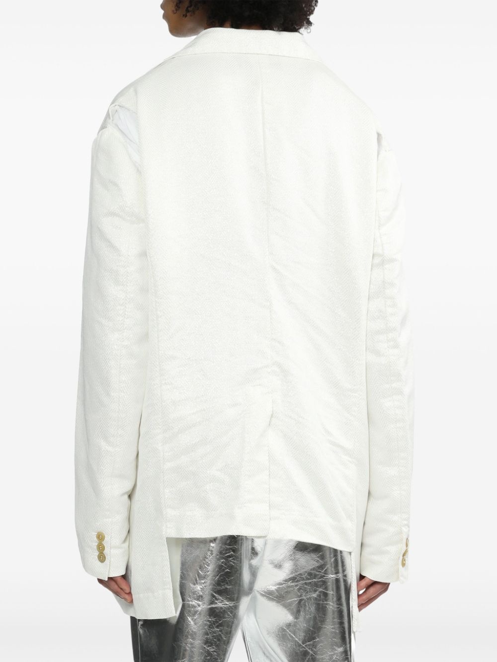 asymmetric single-breasted blazer - 4