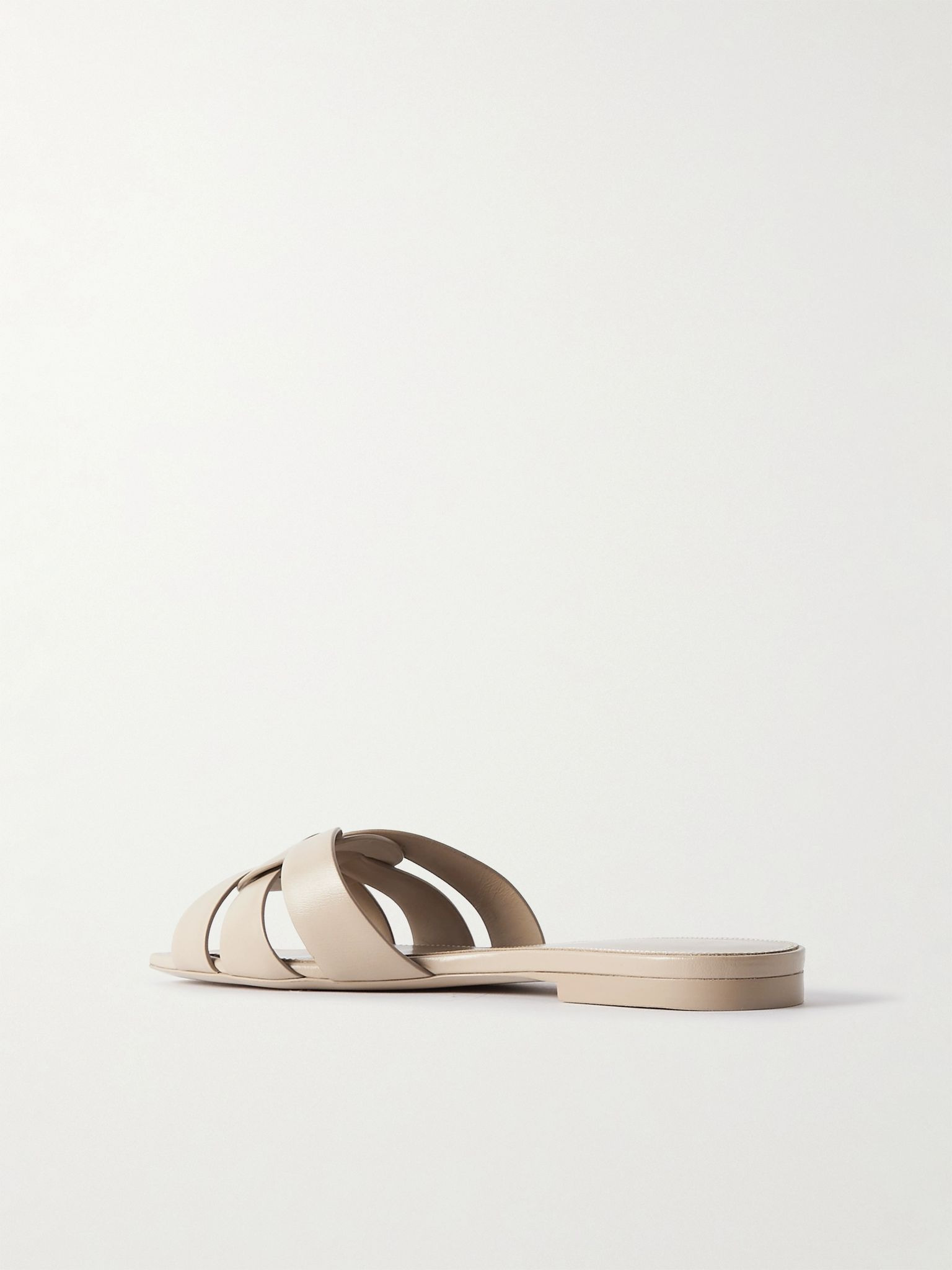 Tribute woven leather slides Beige - 3