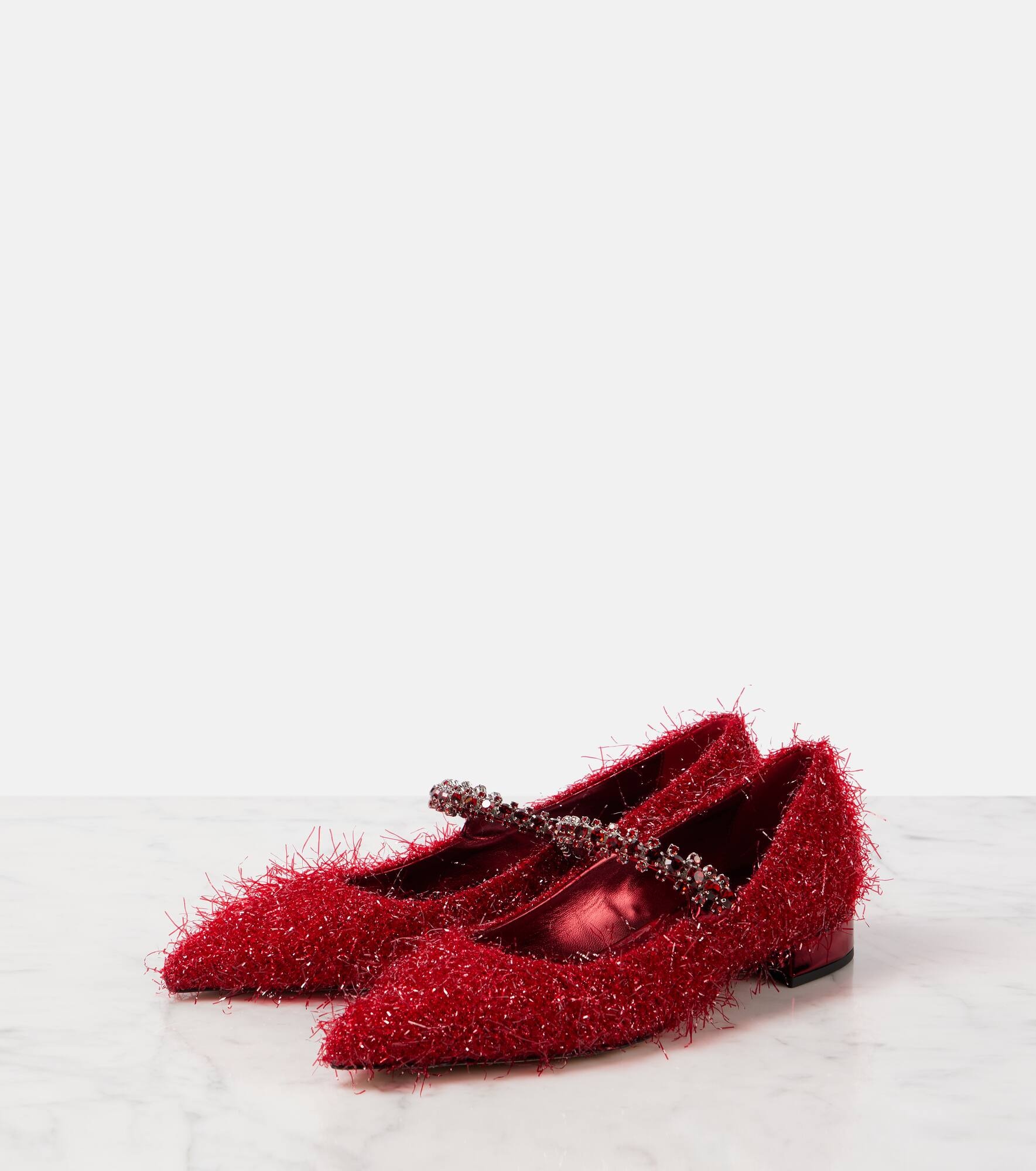Bing tinsel-embellished Mary Jane flats - 4