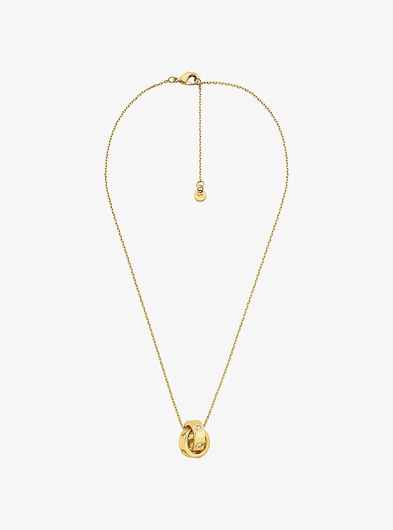 Logo and Cubic Zirconia Necklace - 1