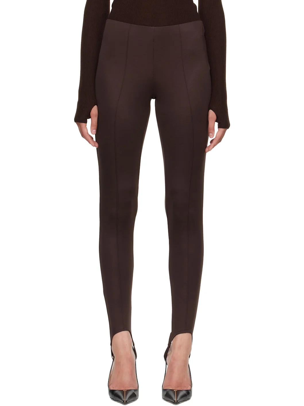 Brown Caserta Stirrup Leggings - 1