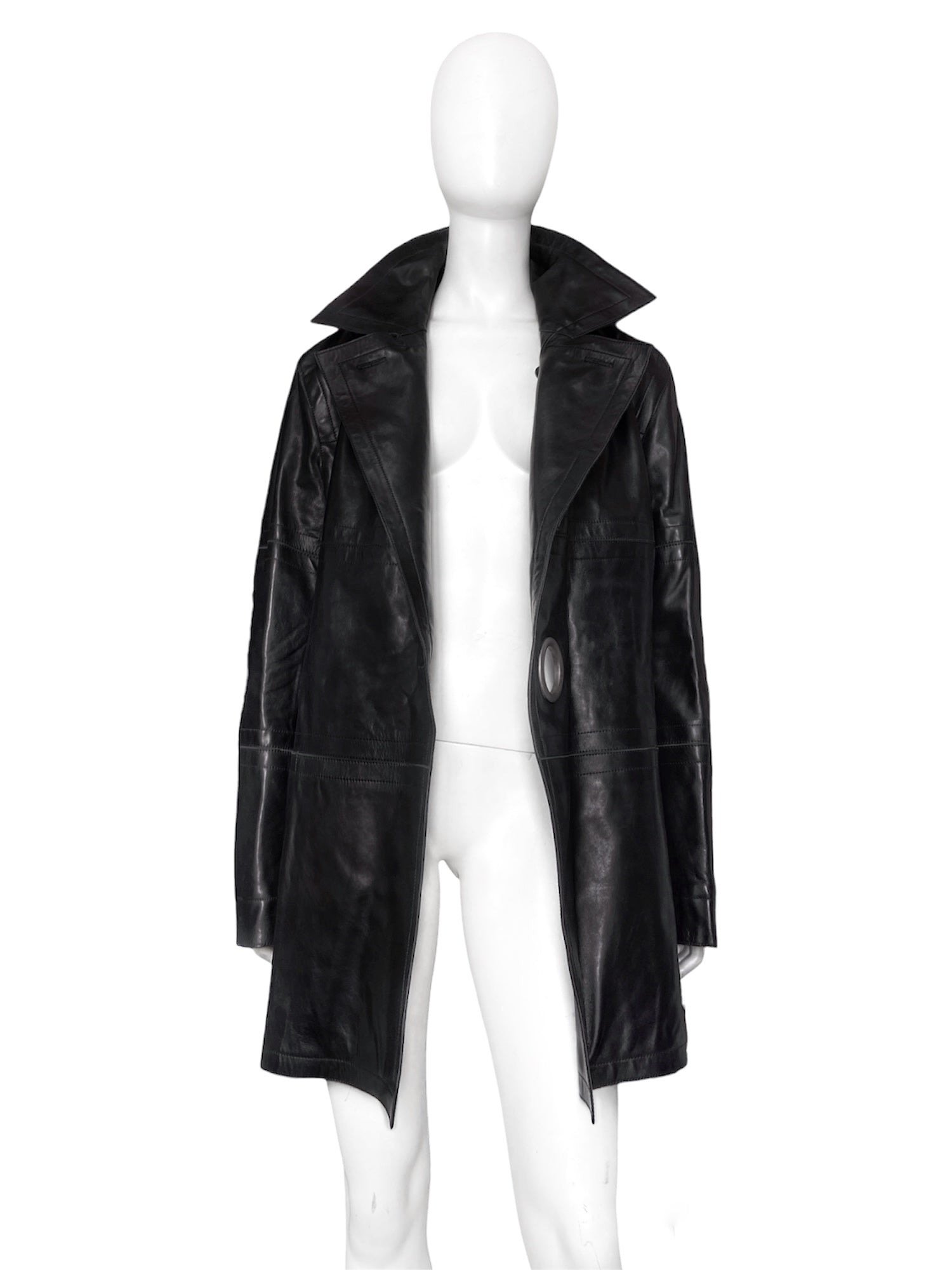 zOthers - Dirk Bikkembergs Fall 1996  Bungee Cord Cock Ring Bondage Lambskin Leather Coat Jacket 46 - 6