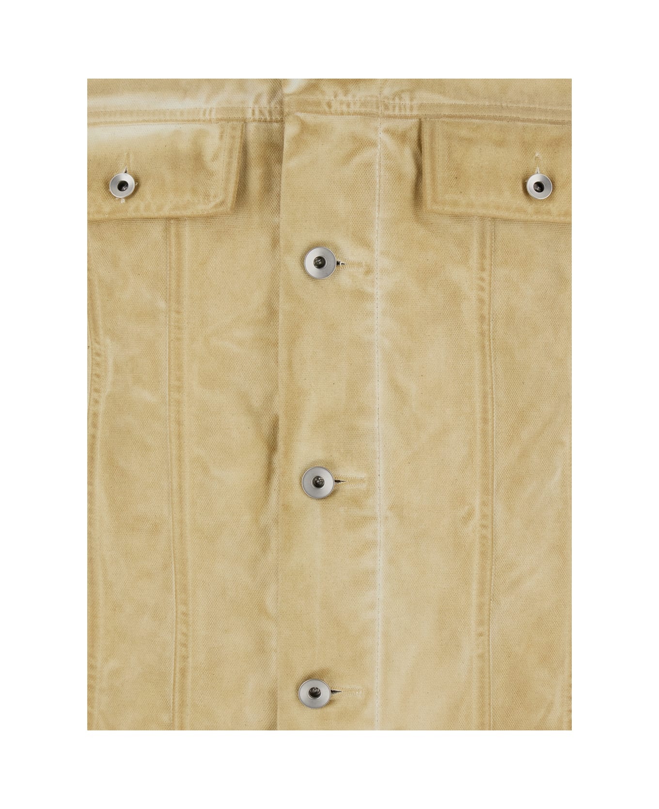 'trucker' Beige Jacket With Classic Collar And Drawstring Detail On The Waist In Cotton Man - 3