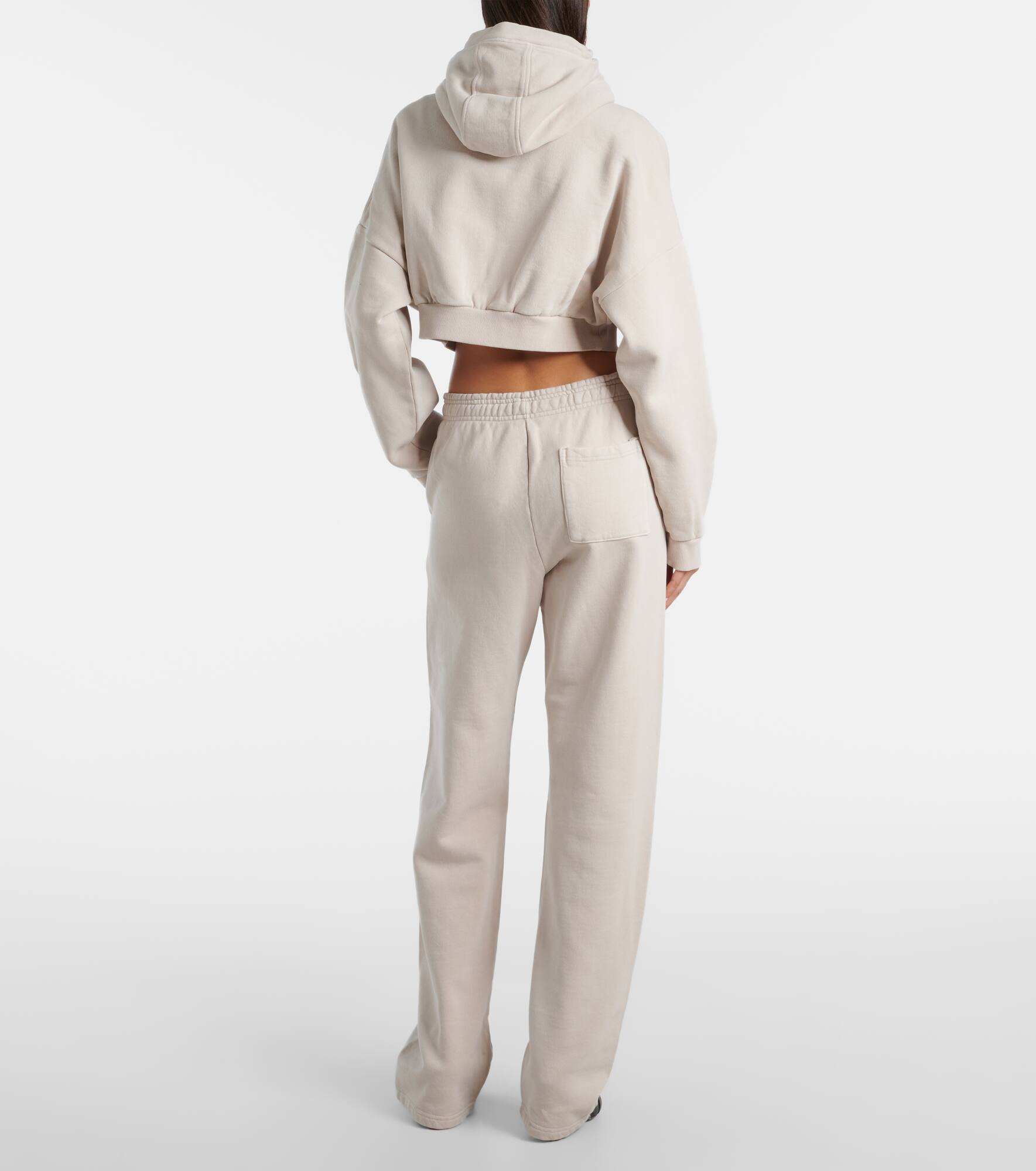 Zip-up cropped cotton hoodie - 3