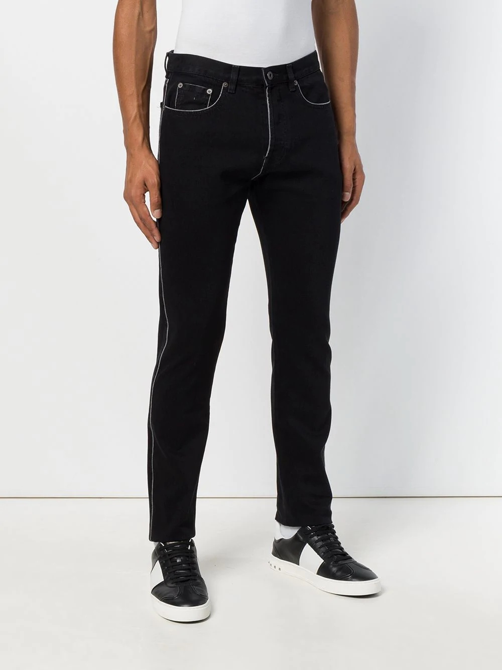 contrast stitch jeans - 3