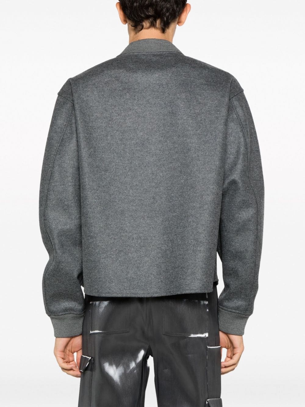 zip-up wool bomber jacket - 4