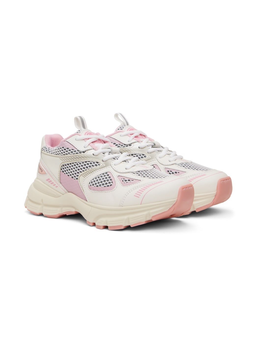 White & Pink Marathon Sneakers - 4