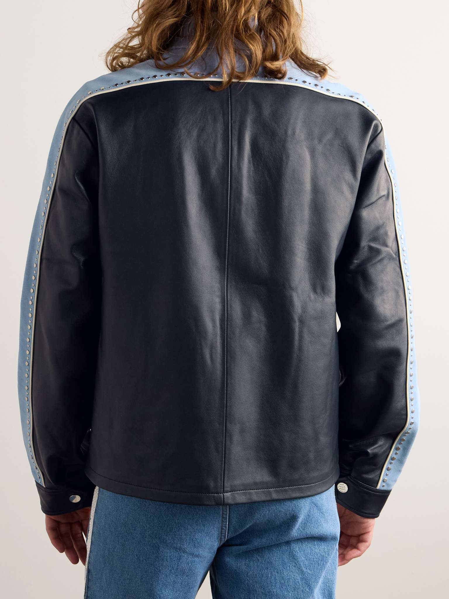 Marvel Studded Suede-Trimmed Leather Jacket - 5