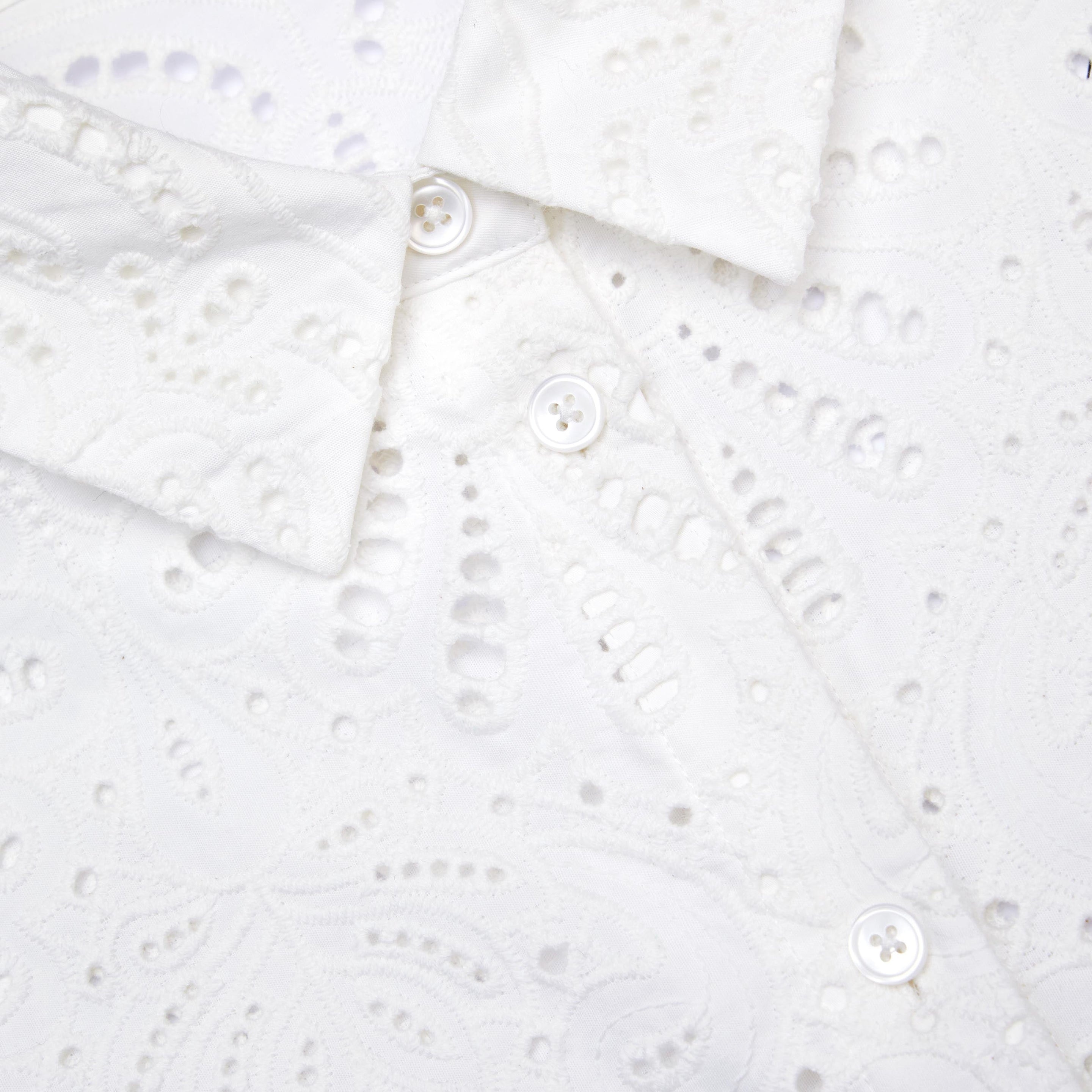 White Cotton Embroidery Top - 5