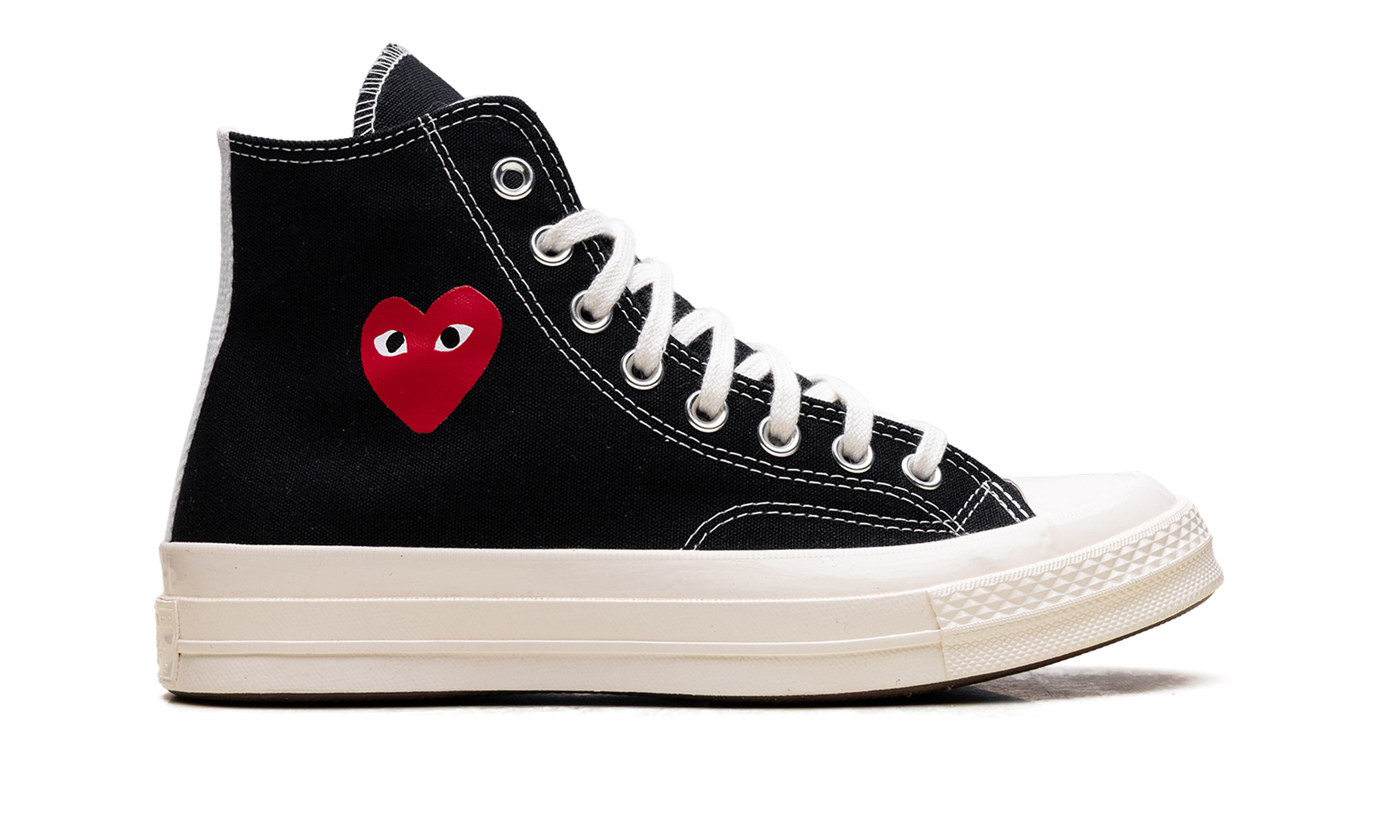 Chuck Taylor All Star 70 High "Comme des Garcons PLAY - Small Red Heart Black" - 6