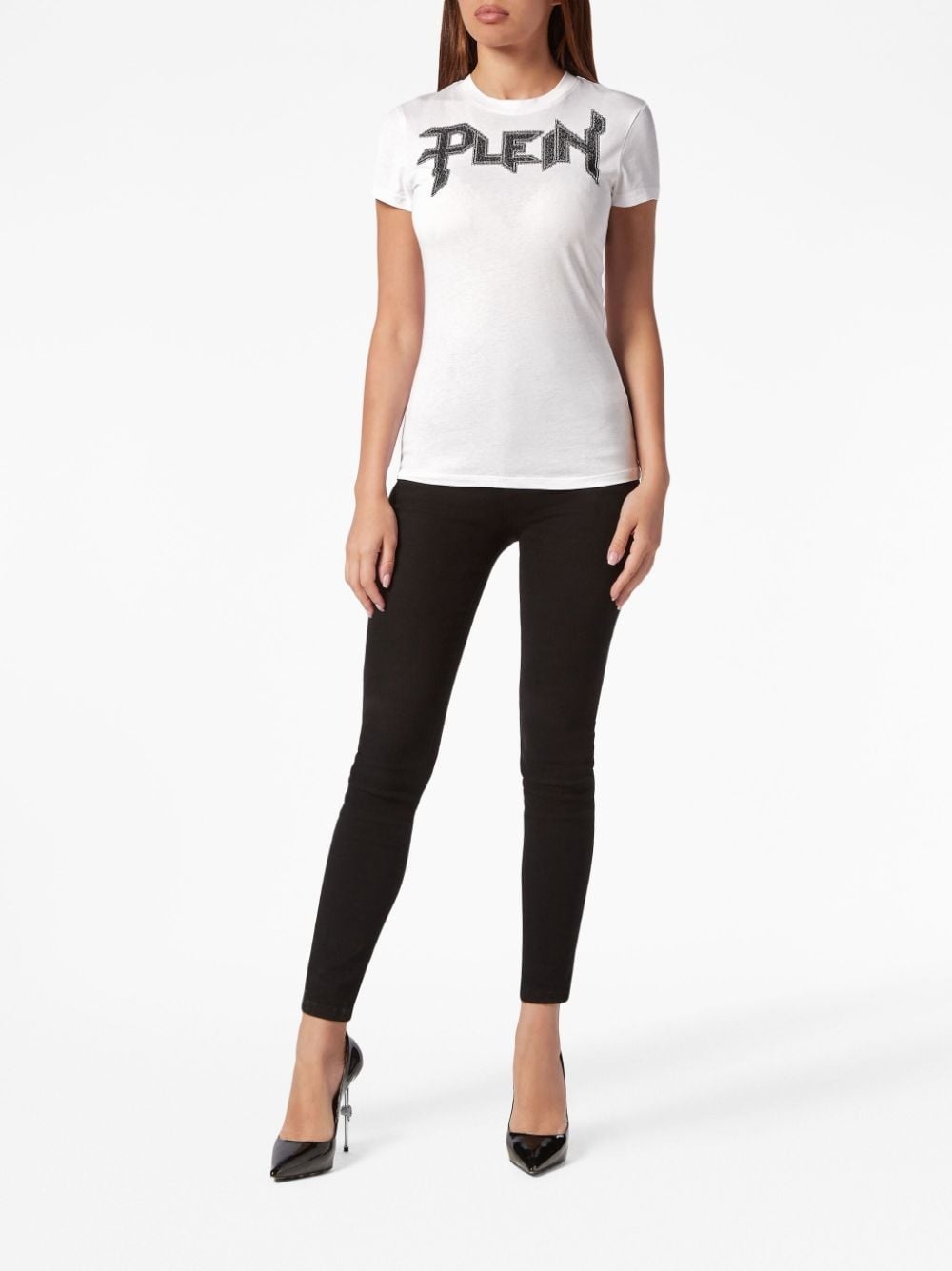 logo-embellished cotton T-shirt - 2
