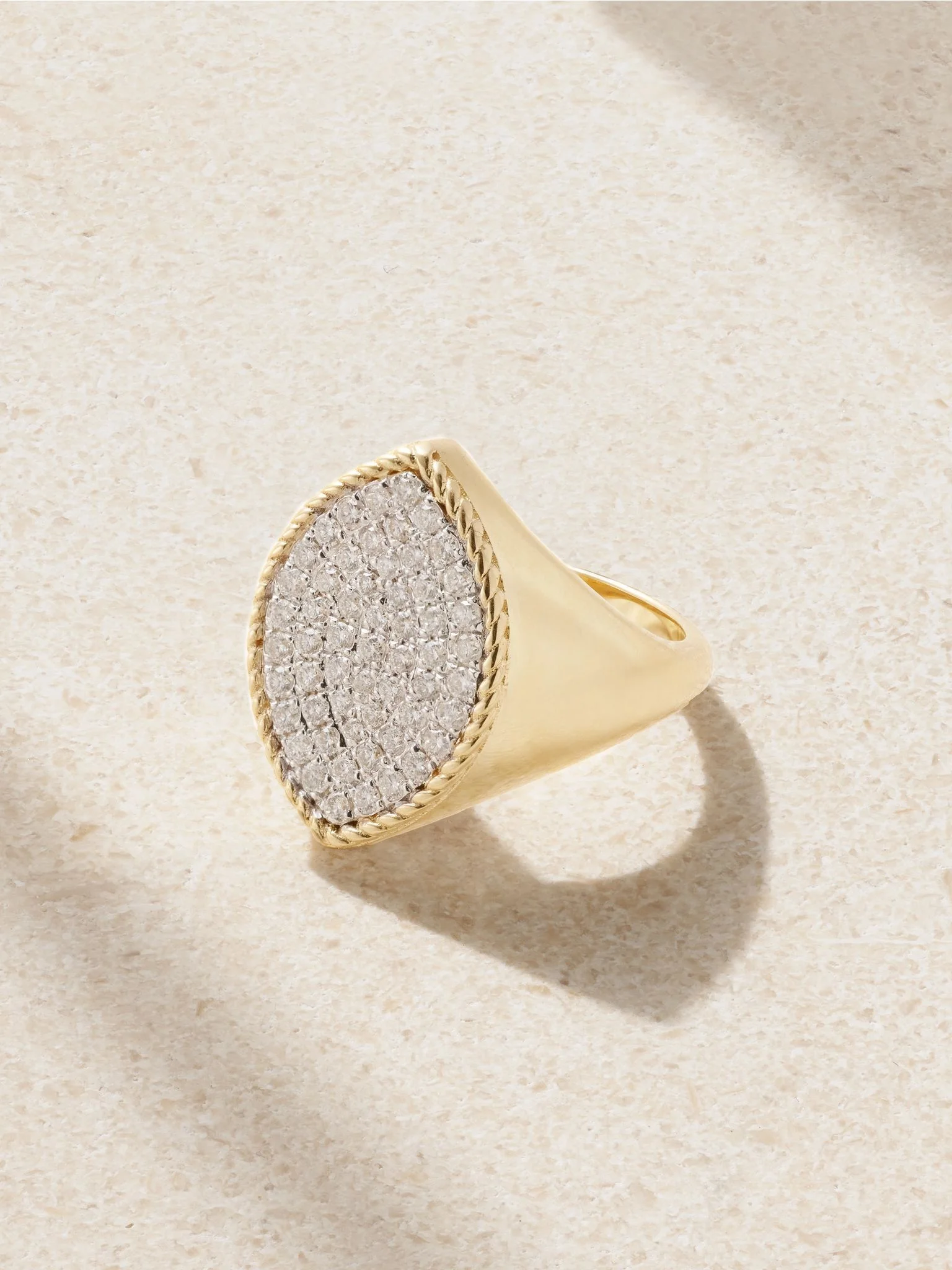 Chevalière Marquise 18-karat gold diamond signet ring Silver - 1