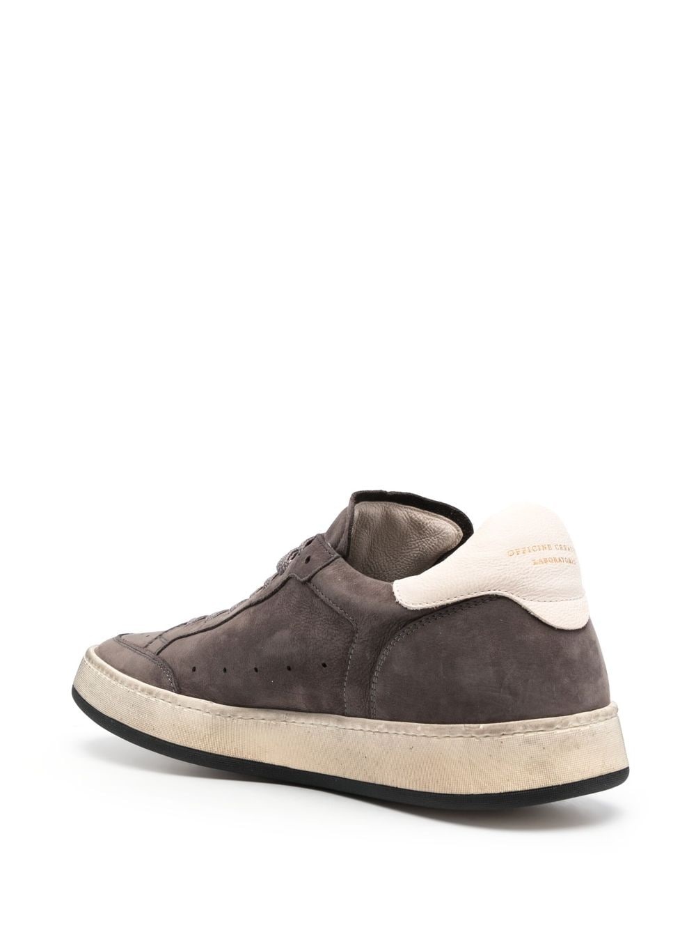 low-top leather sneakers - 3