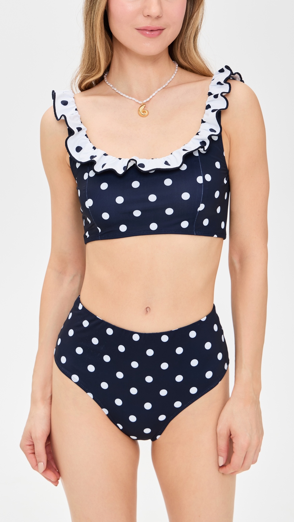 Paulina Polka Dot Ruffle Bikini Top - 4