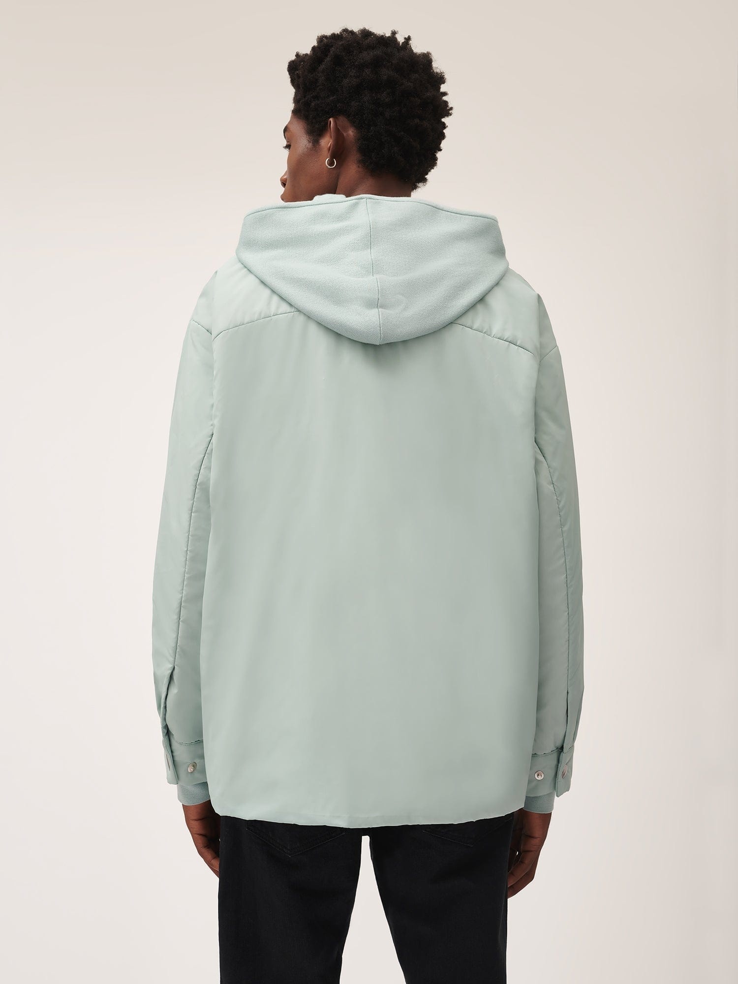 Mens Flower-Warmth Padded Overshirt - Eucalyptus Blue - 3
