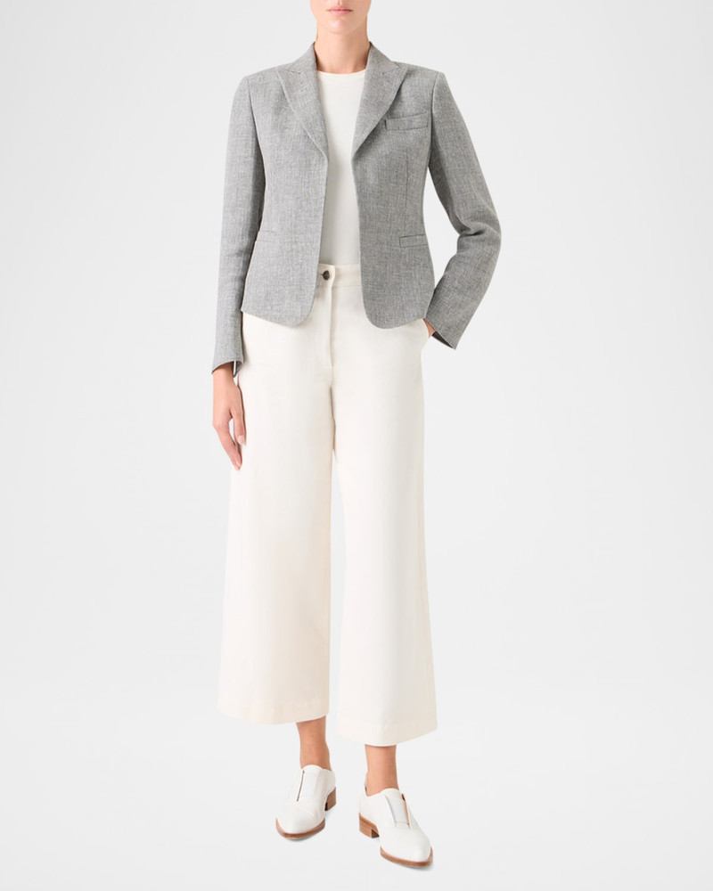 AKRIS Deneuve Linen & Virgin Wool Open-Front Jacket outlook