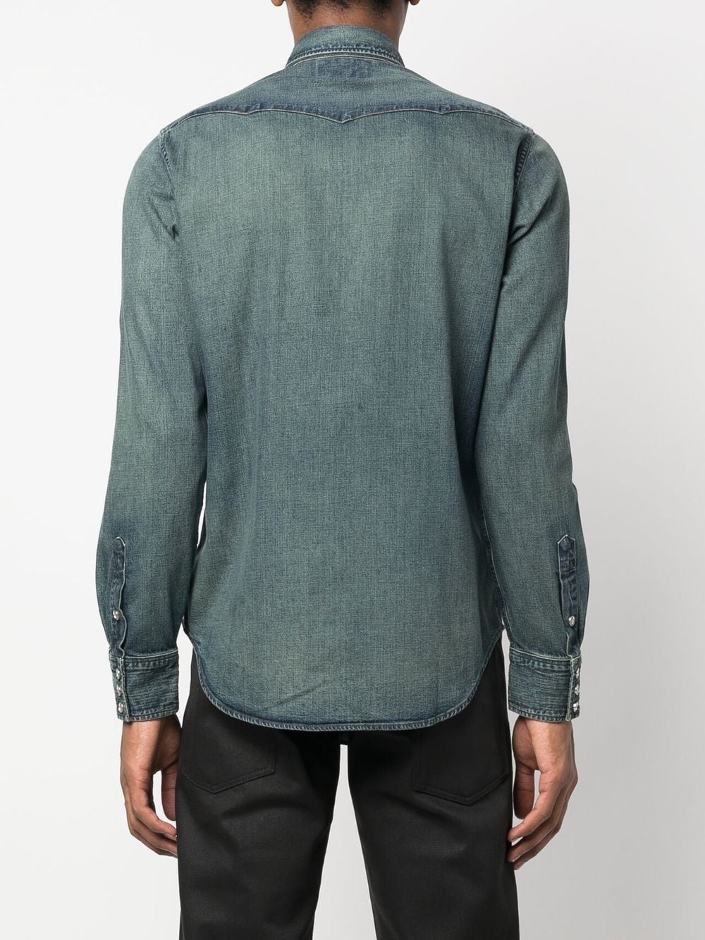 dark-wash denim shirt - 4