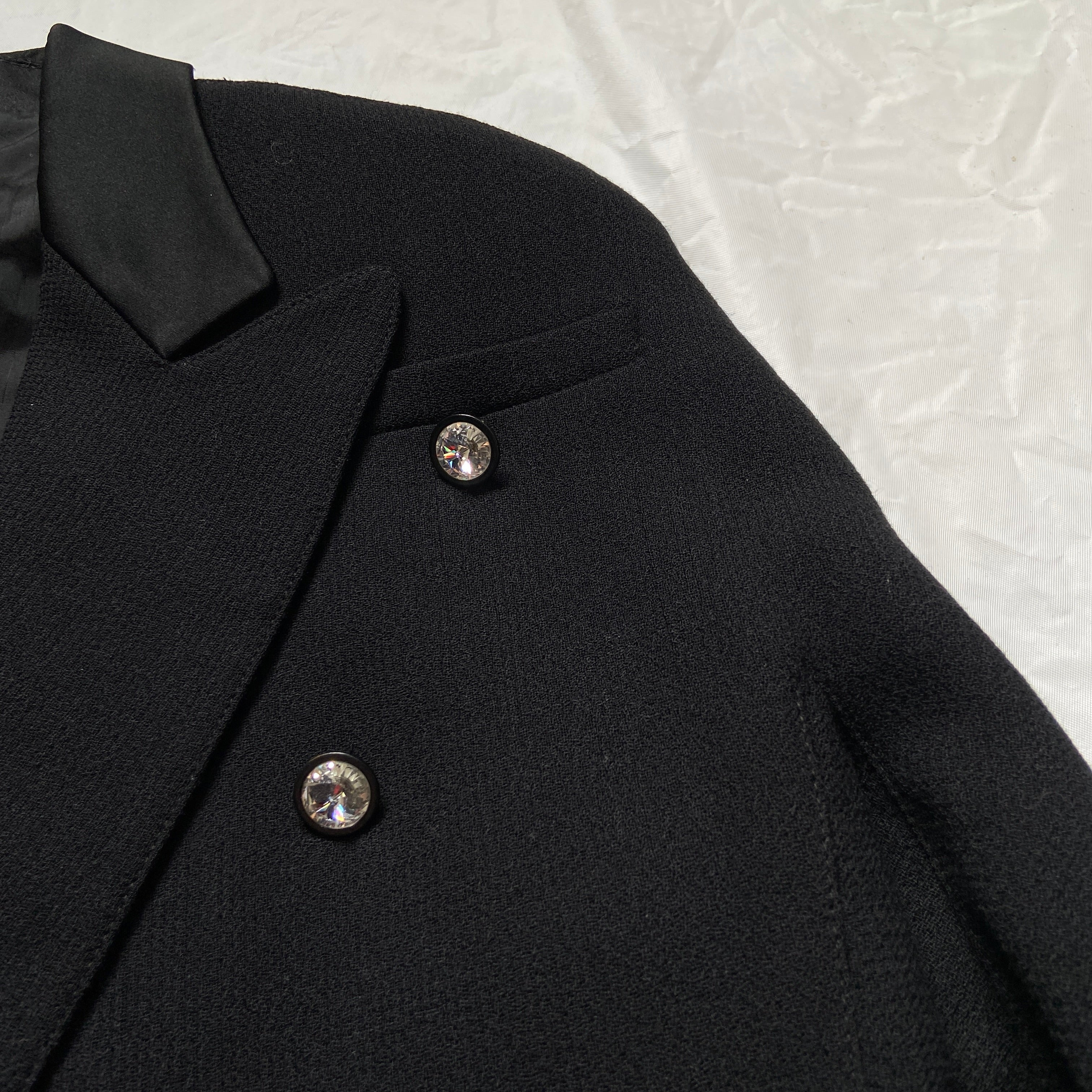 Gianni Versace 1987 fall cropped power shoulder wool silk blazer 40 - 9