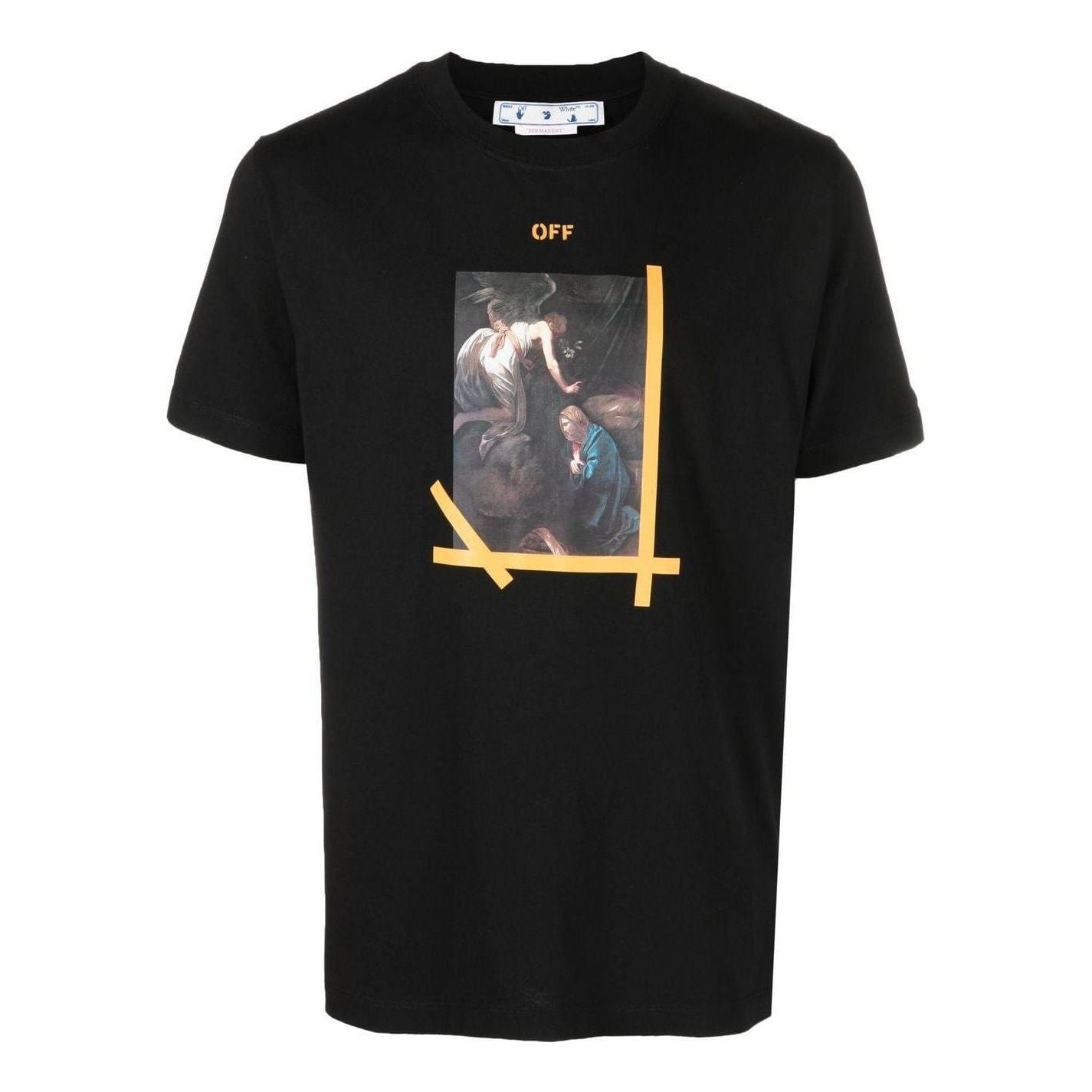 Off-White Caravaggio Printed Cotton T-shirt Black OMAA027C99JER0151001 - 1