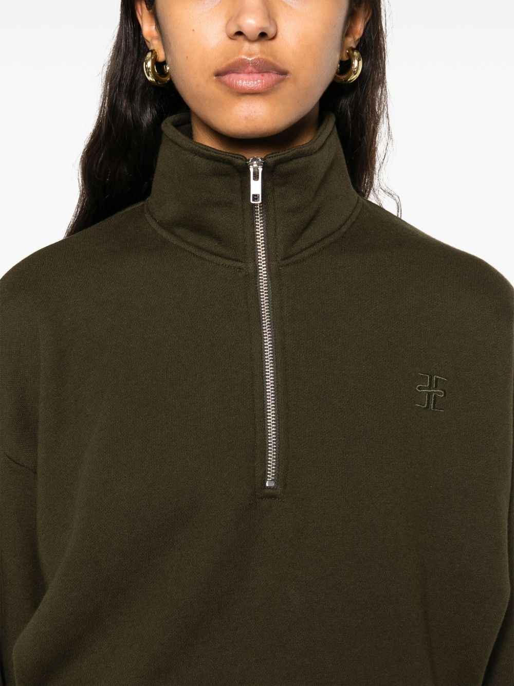 cropped half-zip sweatshirt - 5