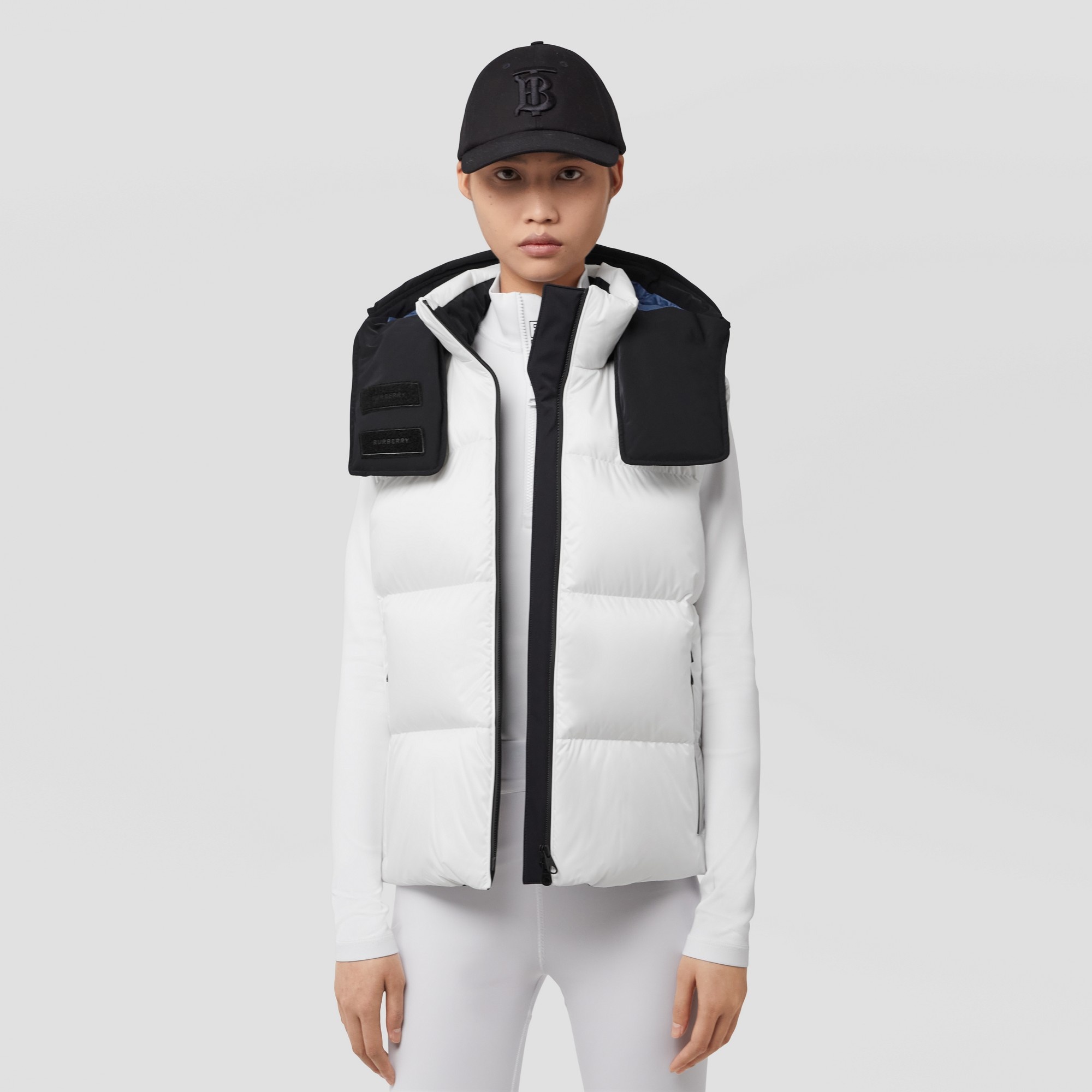 Detachable Hood Two-tone Nylon Puffer Gilet - 7