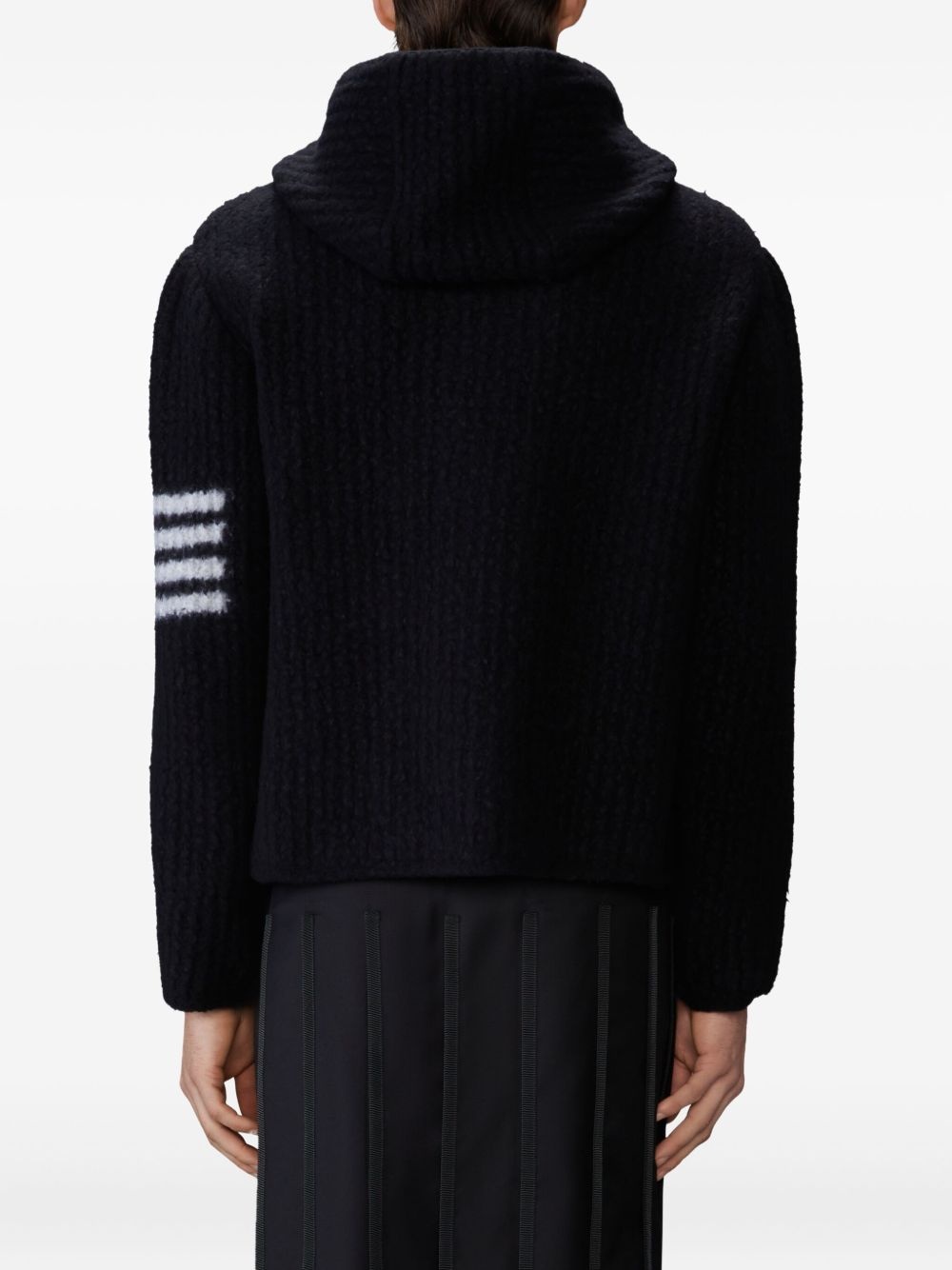 toggle-fastening hooded jacket - 4