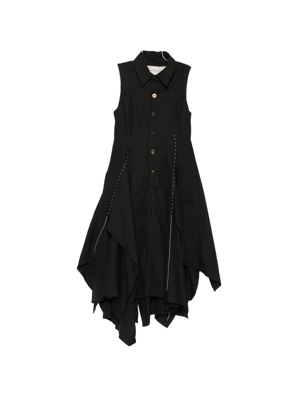 contrast-stitch handkerchief-hem dress - 1
