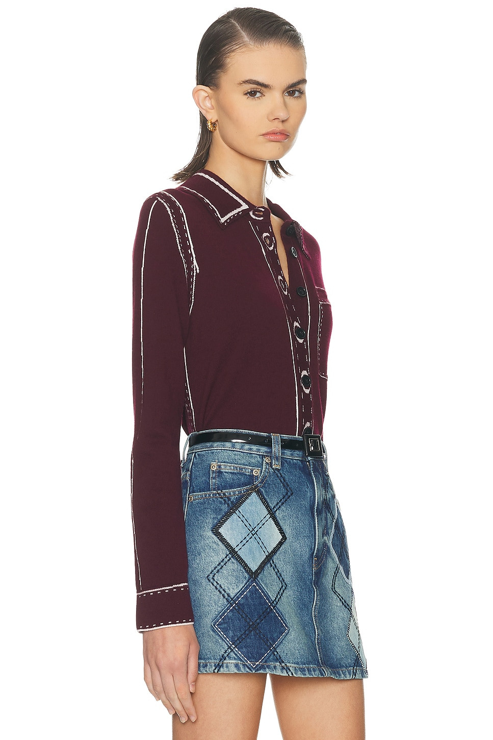Trompe Loeil Button Down Top - 2