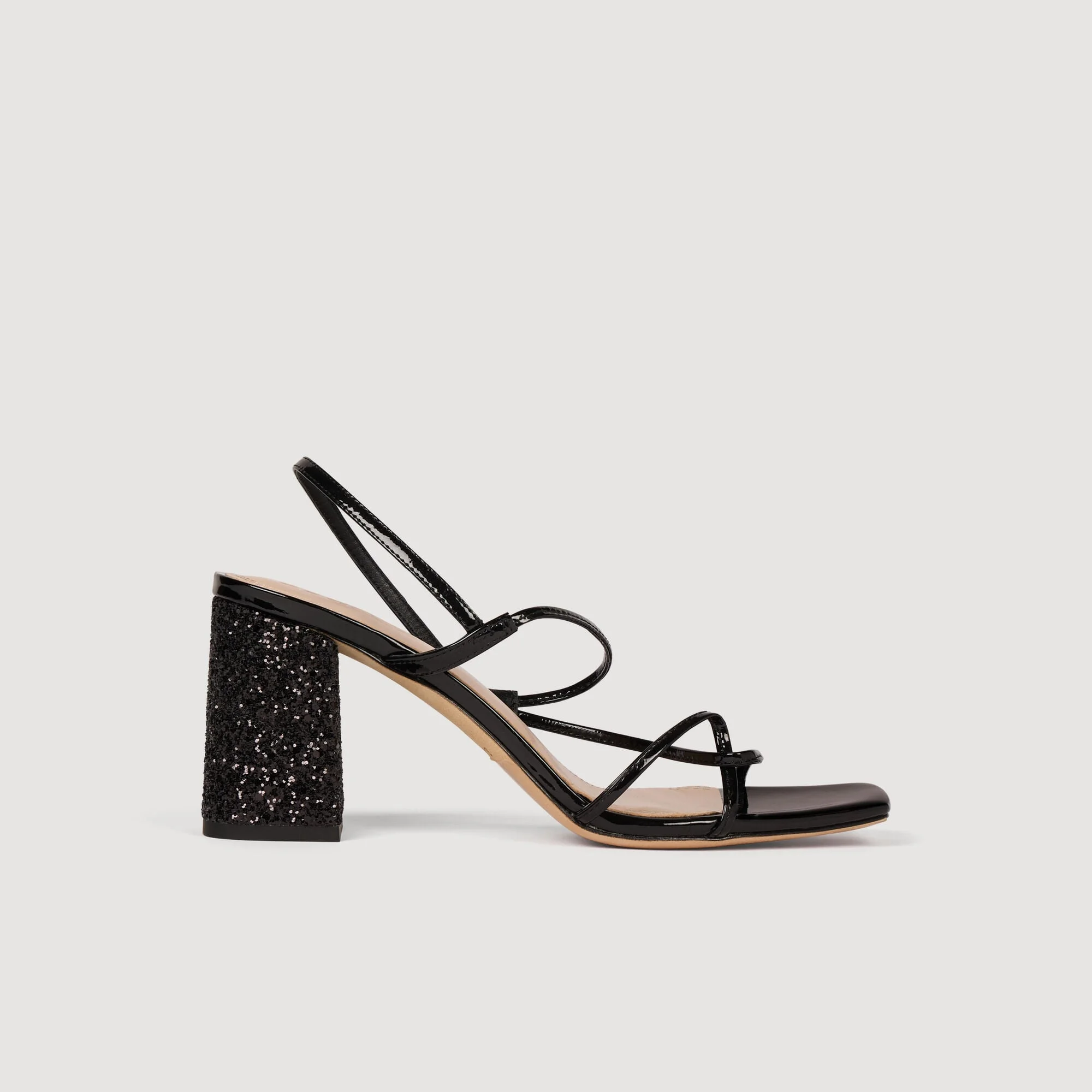 GLITTER HEEL SANDALS - 1