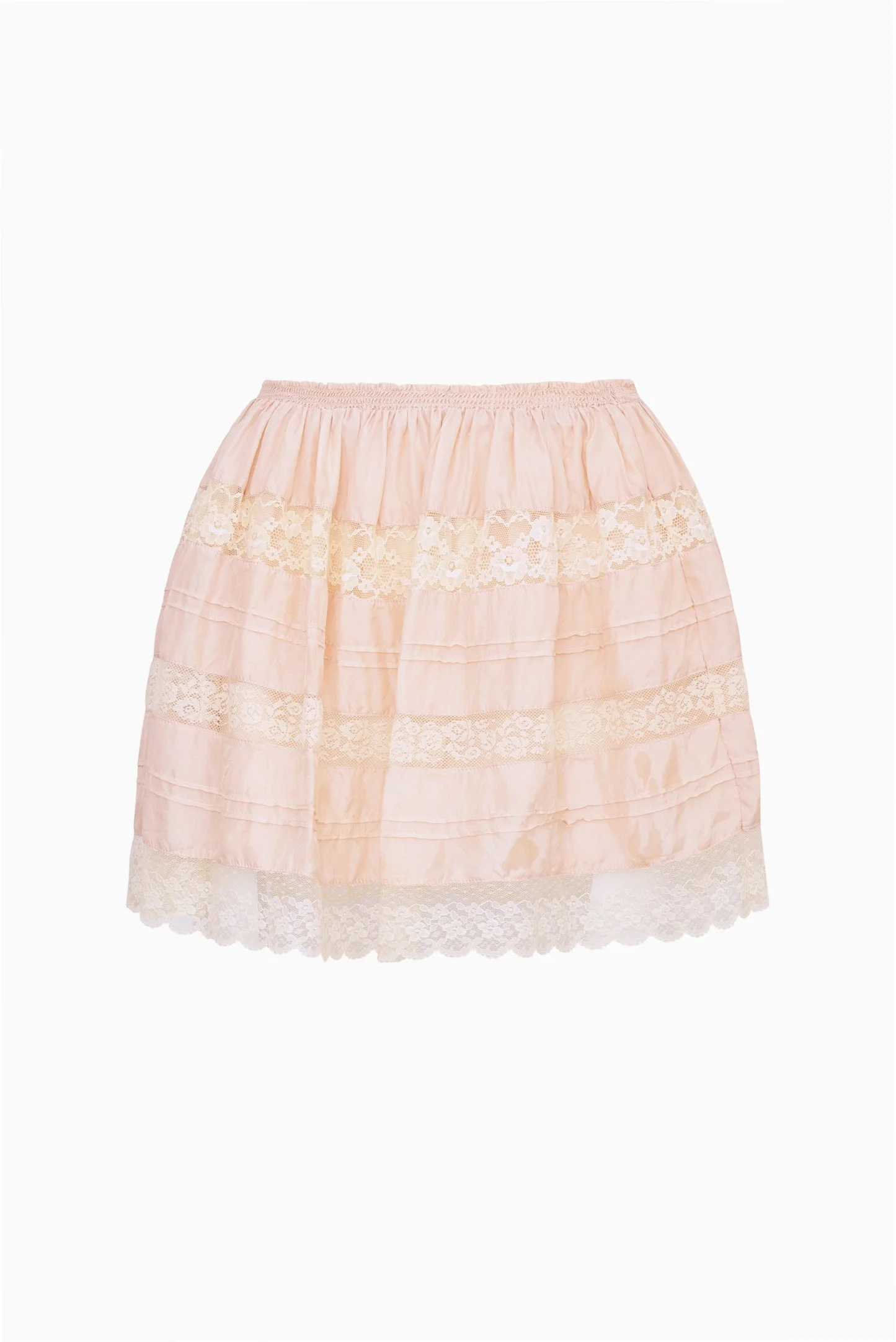Klara Silk Lace-Trimmed Mini Skirt - 1