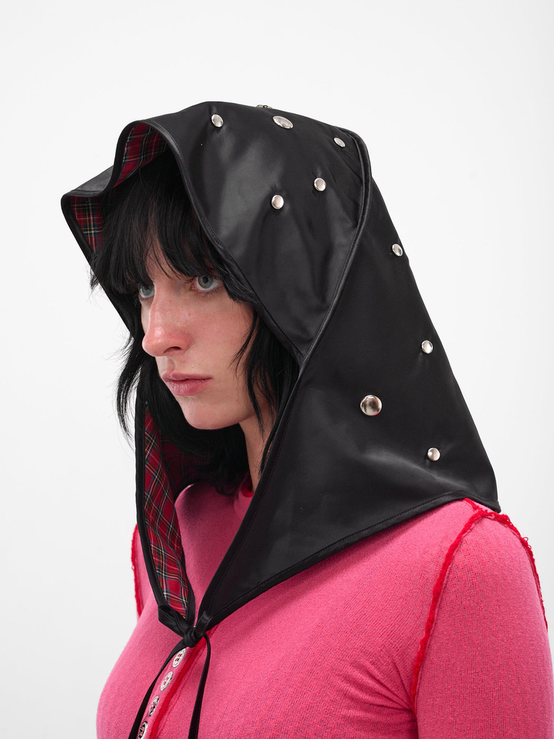 Chopova Lowena Tartan Studded Satin Rain Hat outlook