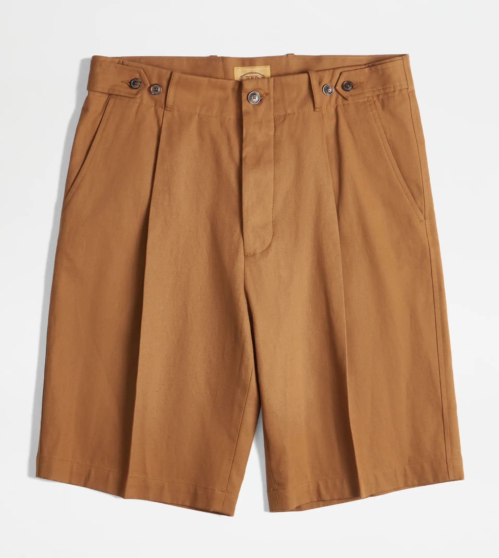 BERMUDA SHORTS WITH DARTS - BROWN - 1
