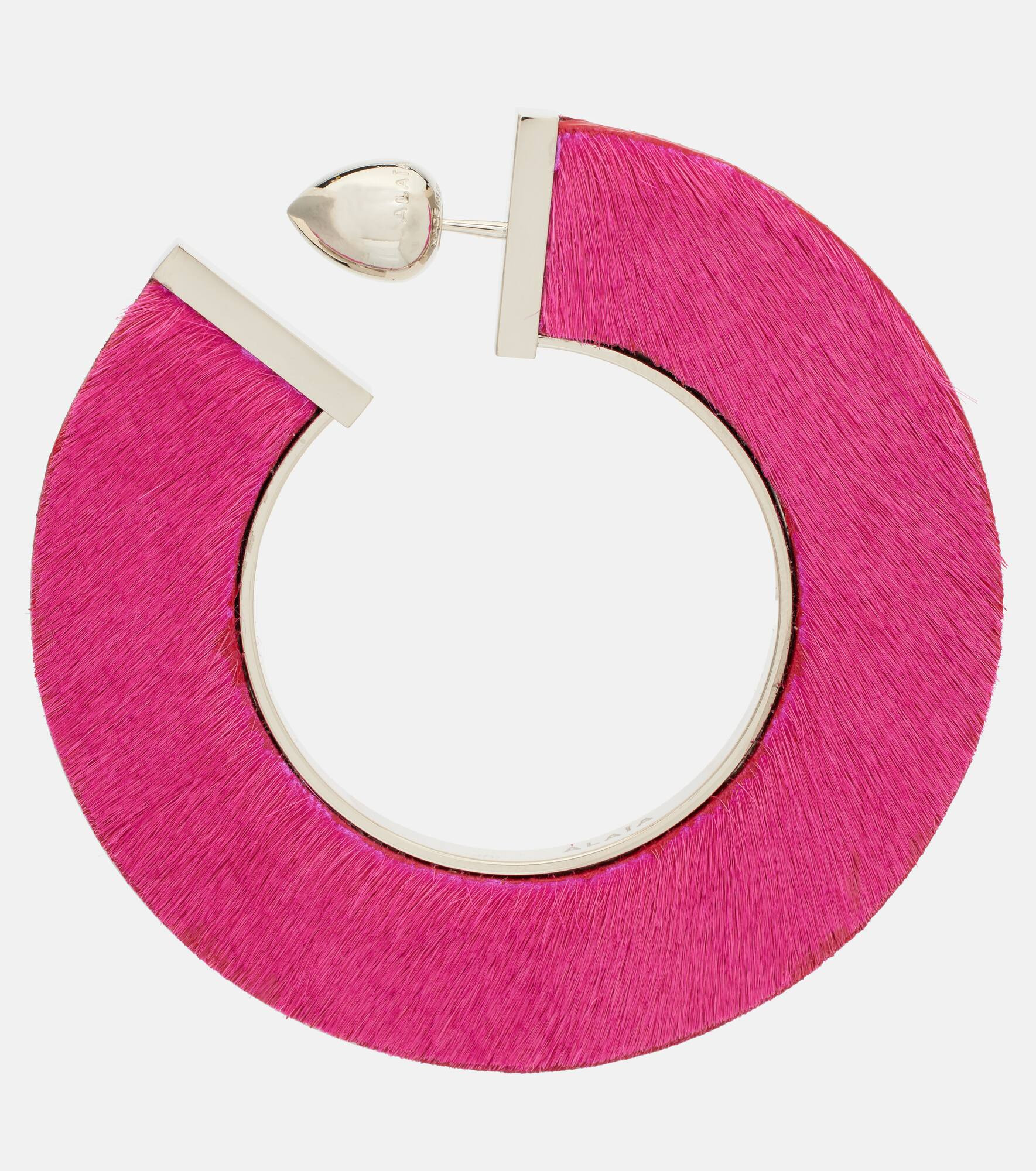 Leather-trimmed earrings - 2