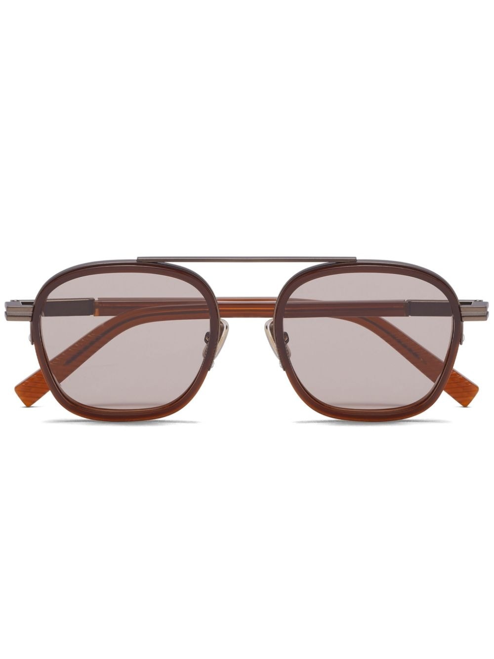 logo-print oval-frame sunglasses - 1