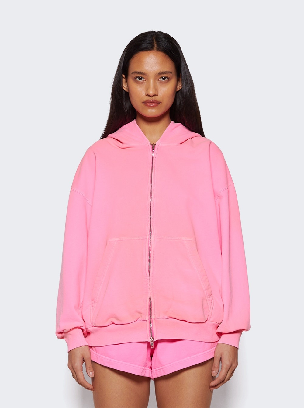 Small Fit Zip-Up Hoodie Pink - 3