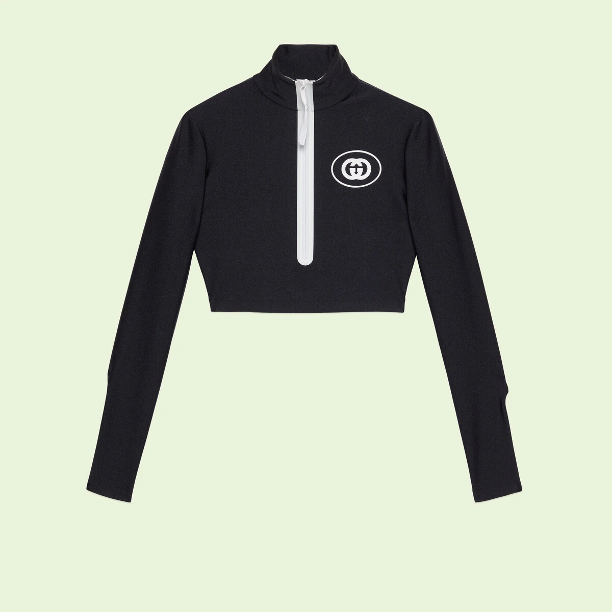 Sparkling jersey zip-up top - 1