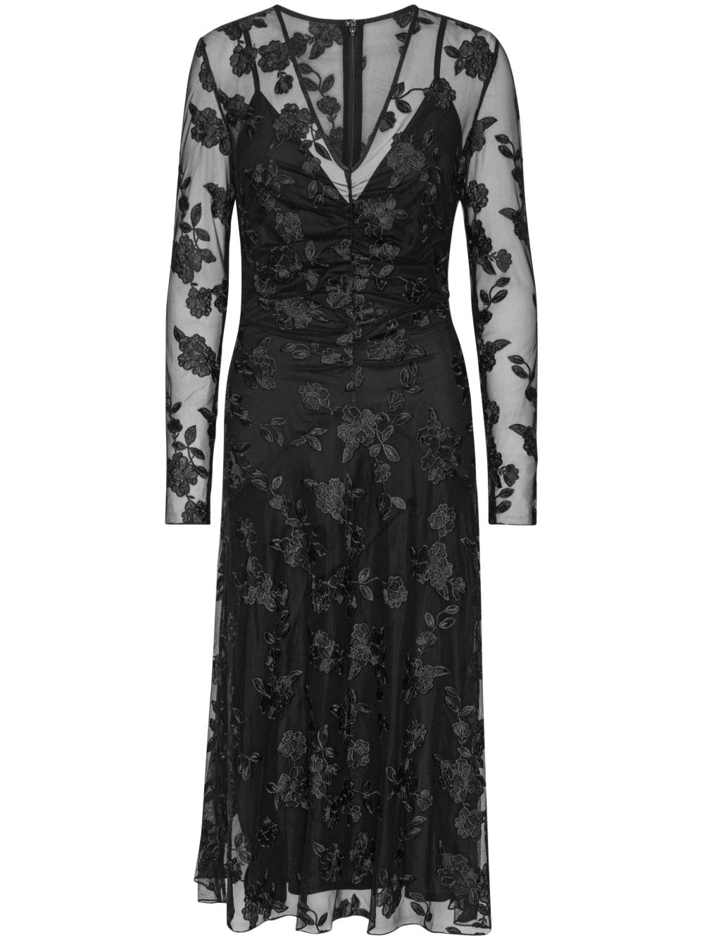 lace V-neck midi dress - 1