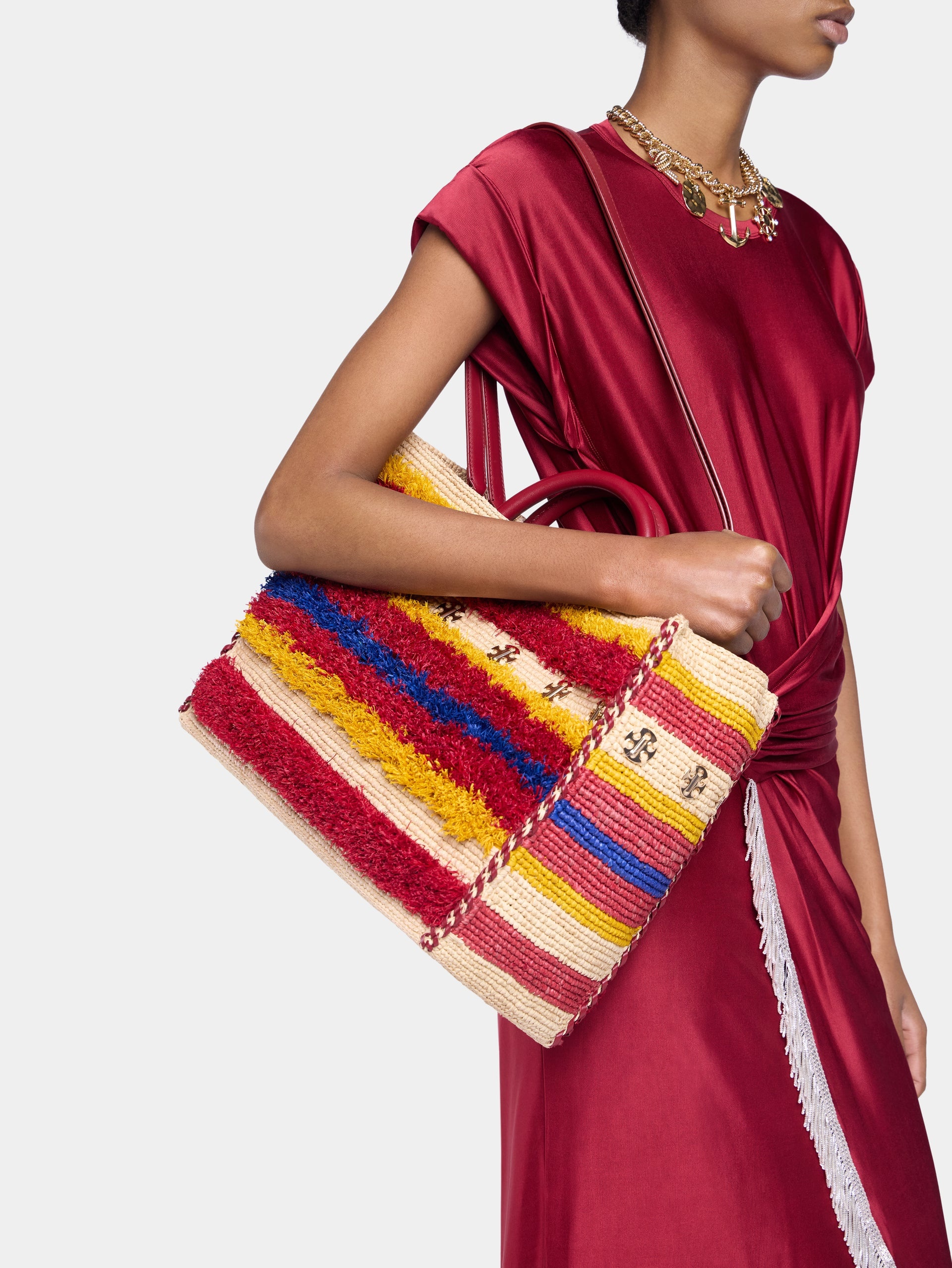 TOTE BAG IN RAFFIA WITH STRAPS - 3