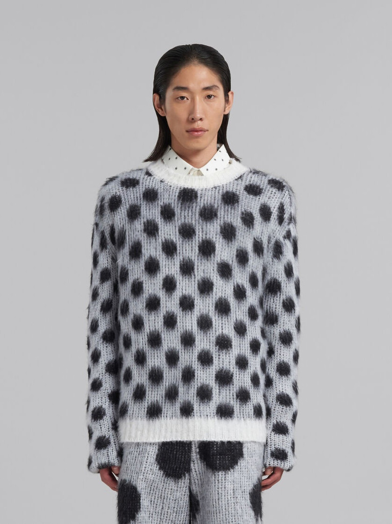 Marni WHITE MOHAIR JUMPER WITH POLKA DOTS outlook