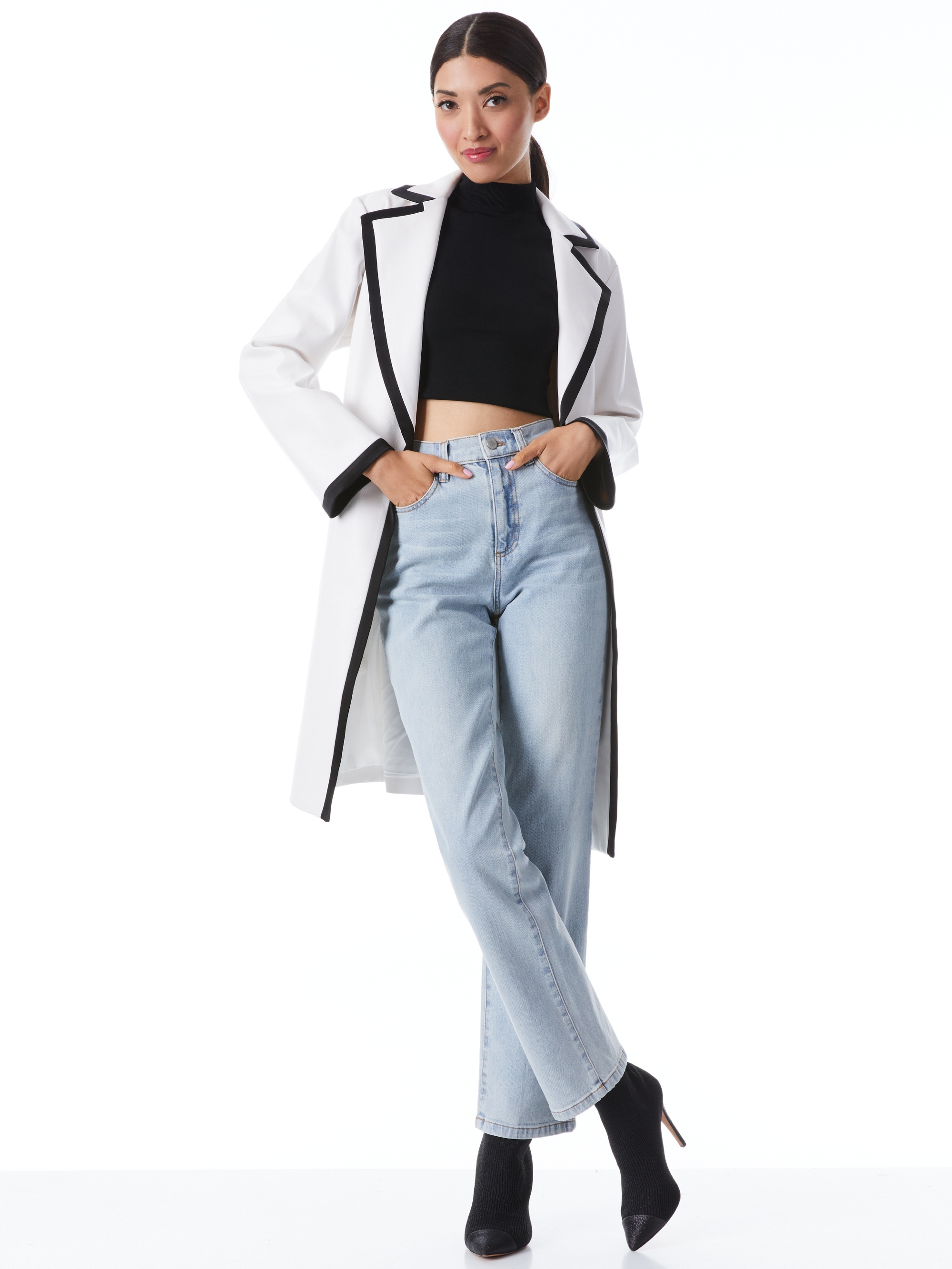 SABRA COMBINATION VEGAN LEATHER TRENCH COAT - 4