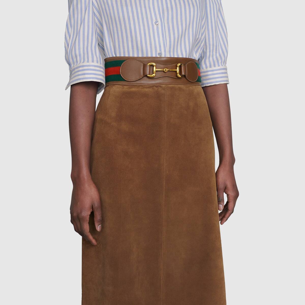 GUCCI Suede skirt with Web and Horsebit | REVERSIBLE