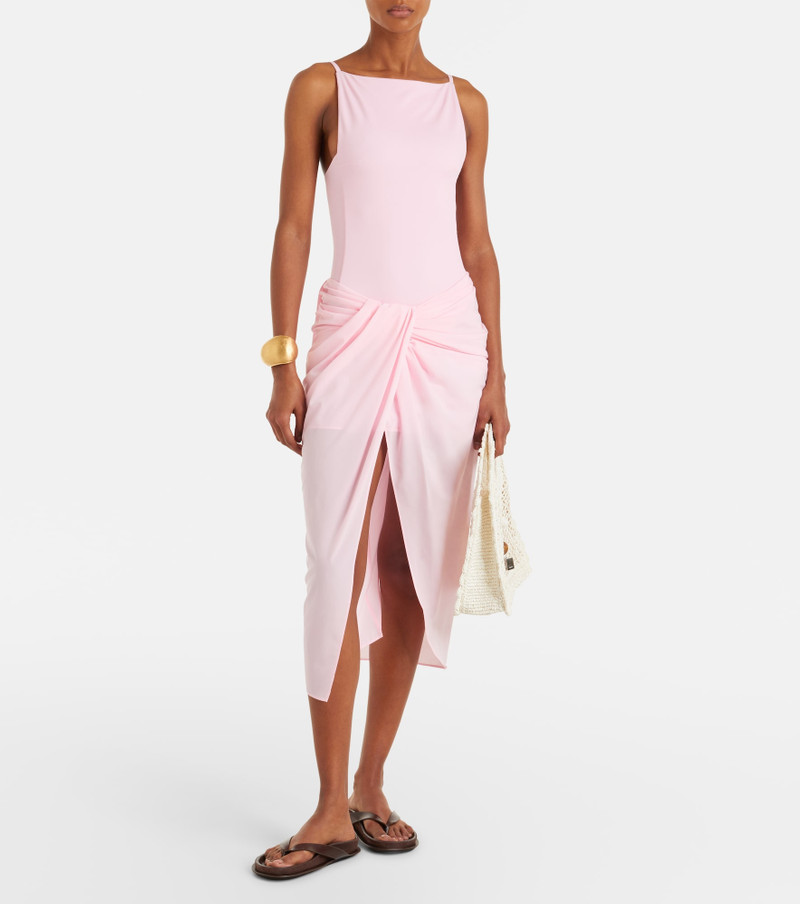 JACQUEMUS Paréo draped beach cover-up outlook