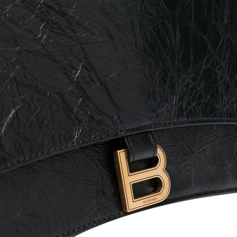(WMNS) Balenciaga Crush Medium Chain Bag 'Black' 716393210IT1000 - 3